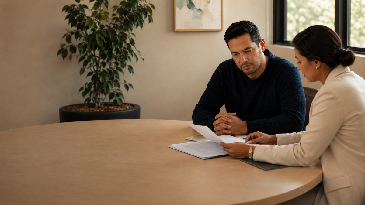 Enrolled student reviewing placement requirements with a Pathway Select adviser