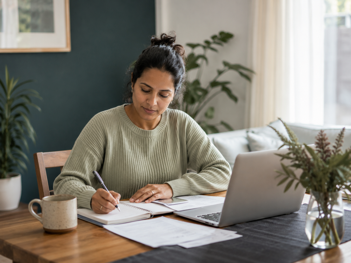 Adult learner reviewing study options with a pathway adviser